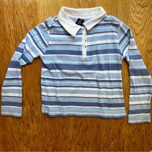 Striped Blue and White Kids Polo Shirt